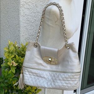 💚Imoshion Pebbled Leather Purse w Gold Chain Straps